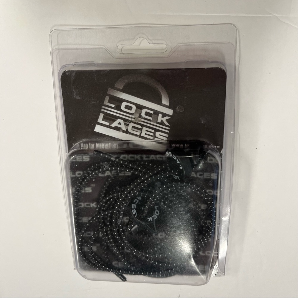Lock Laces Elastic Shoelace Fastening System No Tie Shoelaces One Size Black